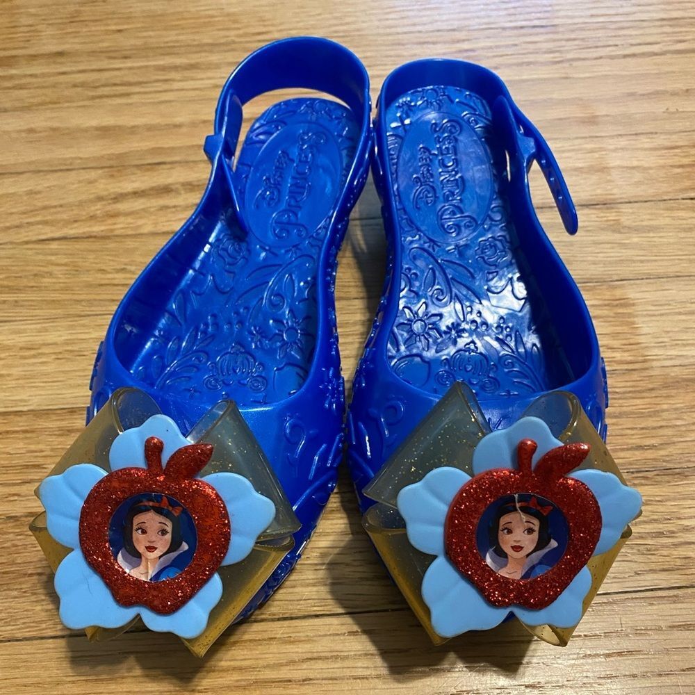 Blue Kids Dress Up Costume Shoes with Snow White Design